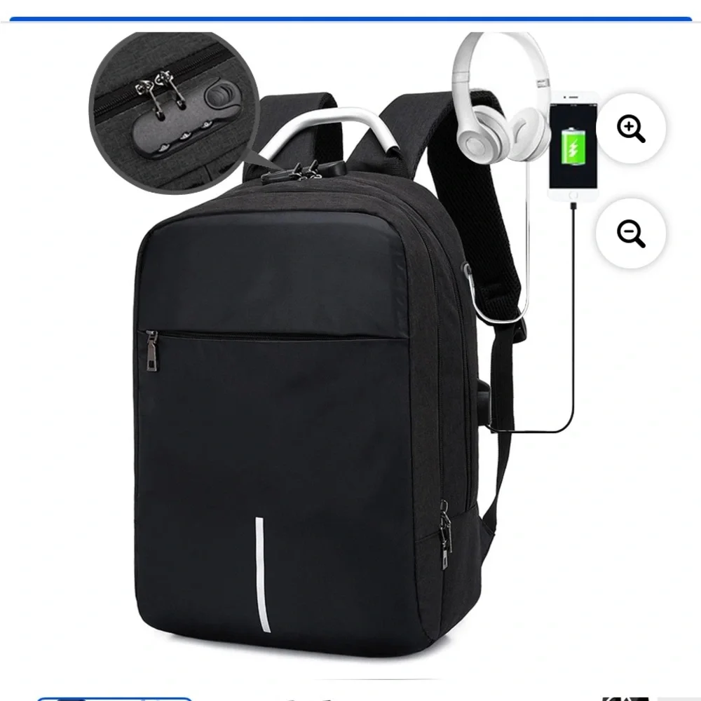 Stylish Black Men's Reflective Backpack